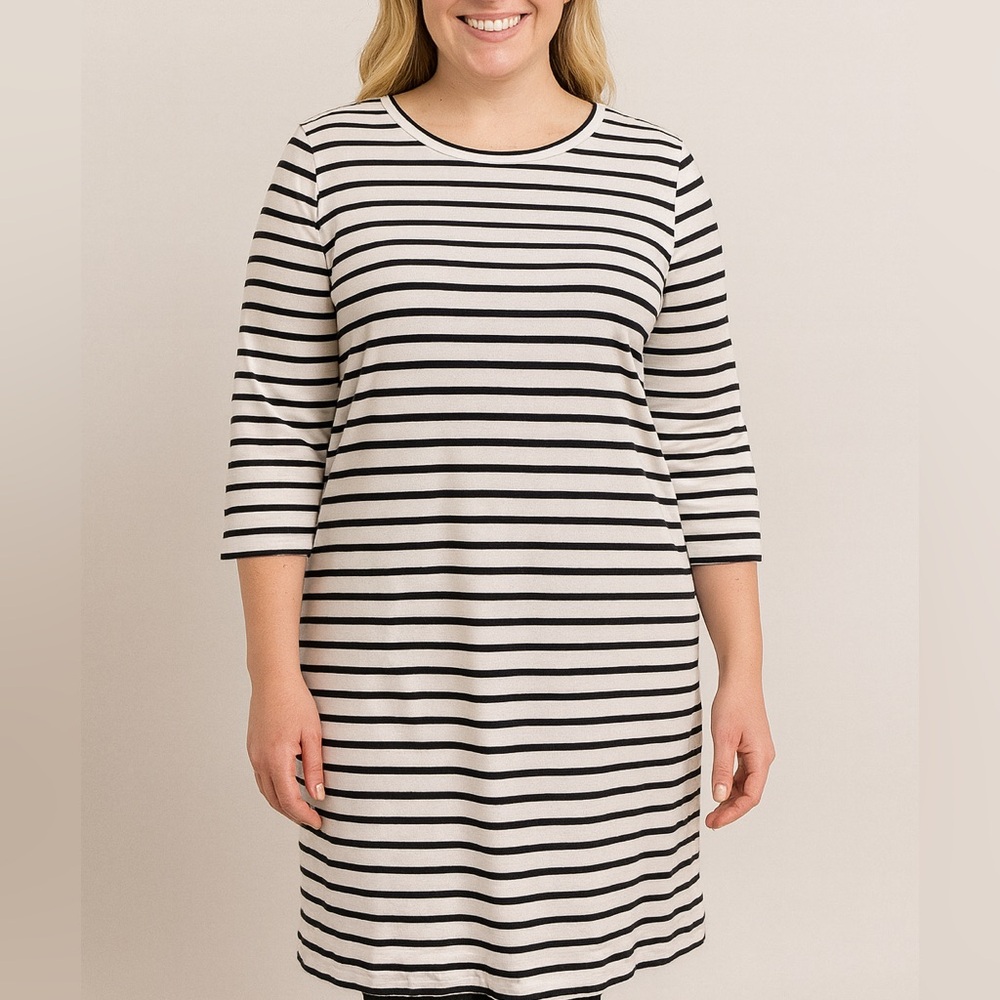 Old Navy Black and White Stripe Dress size XL cotton tshirt dress nautical
